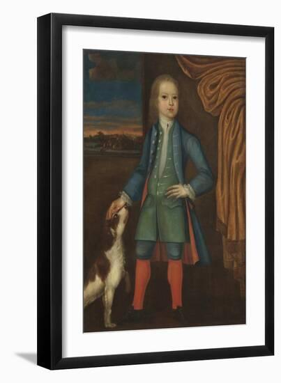 Boy in blue coat, c.1730-American School-Framed Giclee Print
