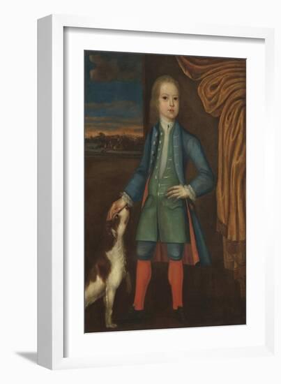 Boy in blue coat, c.1730-American School-Framed Giclee Print