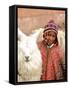 Boy in Costume with Llamas, Cuzco, Peru-Bill Bachmann-Framed Stretched Canvas