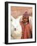 Boy in Costume with Llamas, Cuzco, Peru-Bill Bachmann-Framed Photographic Print