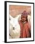 Boy in Costume with Llamas, Cuzco, Peru-Bill Bachmann-Framed Photographic Print