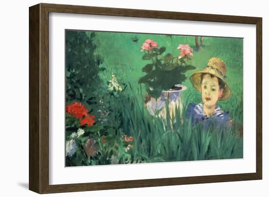 Boy in Flowers (Jacques Hosched), 1876-Edouard Manet-Framed Giclee Print