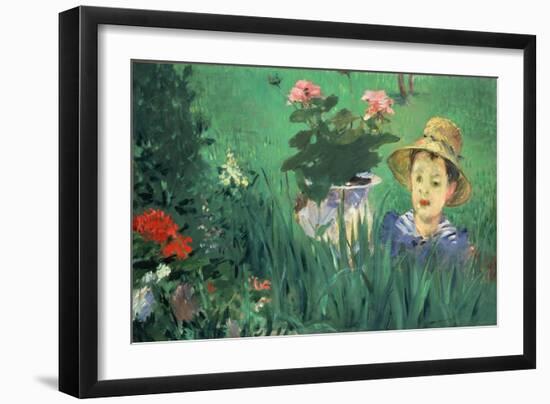 Boy in Flowers (Jacques Hosched), 1876-Edouard Manet-Framed Giclee Print