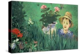 Boy in Flowers (Jacques Hosched), 1876-Edouard Manet-Stretched Canvas