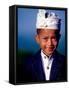 Boy in Formal Dress at Hindu Temple Ceremony, Indonesia-Merrill Images-Framed Stretched Canvas