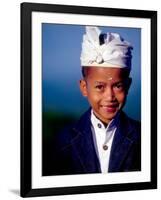 Boy in Formal Dress at Hindu Temple Ceremony, Indonesia-Merrill Images-Framed Photographic Print