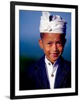 Boy in Formal Dress at Hindu Temple Ceremony, Indonesia-Merrill Images-Framed Photographic Print