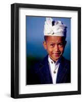 Boy in Formal Dress at Hindu Temple Ceremony, Indonesia-Merrill Images-Framed Photographic Print