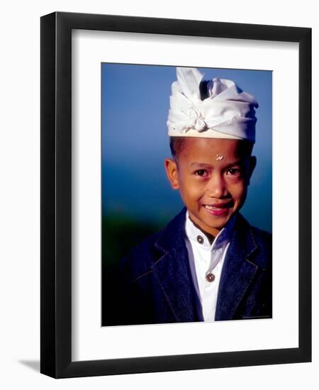 Boy in Formal Dress at Hindu Temple Ceremony, Indonesia-Merrill Images-Framed Photographic Print