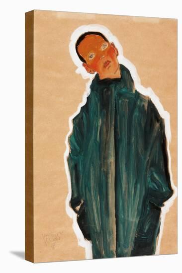 Boy in Green Coat, 1910-Egon Schiele-Stretched Canvas