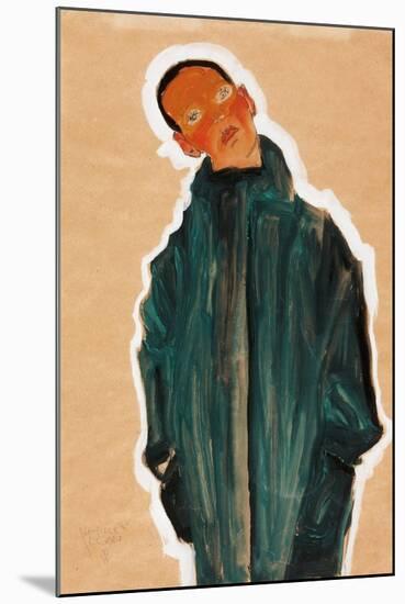 Boy in Green Coat, 1910-Egon Schiele-Mounted Giclee Print