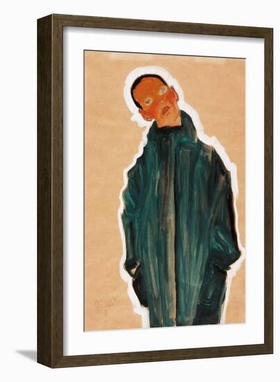 Boy in Green Coat, 1910-Egon Schiele-Framed Giclee Print