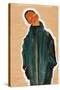 Boy in Green Coat, 1910-Egon Schiele-Stretched Canvas