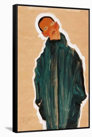 Boy in Green Coat, 1910-Egon Schiele-Framed Stretched Canvas
