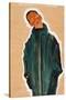 Boy in Green Coat, 1910-Egon Schiele-Stretched Canvas
