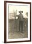 Boy in Hat with Fish and Oars-null-Framed Art Print