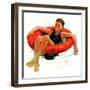 "Boy in Inner Tube,"August 1, 1936-Eugene Iverd-Framed Premium Giclee Print