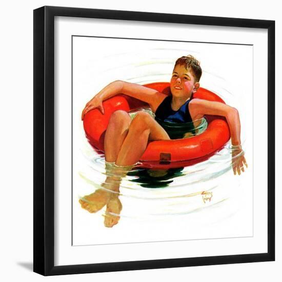 "Boy in Inner Tube,"August 1, 1936-Eugene Iverd-Framed Premium Giclee Print