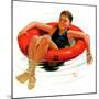 "Boy in Inner Tube,"August 1, 1936-Eugene Iverd-Mounted Premium Giclee Print