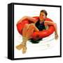 "Boy in Inner Tube,"August 1, 1936-Eugene Iverd-Framed Stretched Canvas