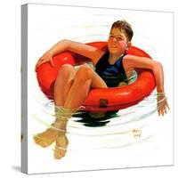 "Boy in Inner Tube,"August 1, 1936-Eugene Iverd-Stretched Canvas