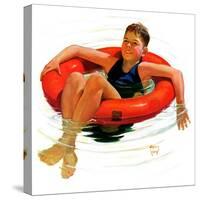 "Boy in Inner Tube,"August 1, 1936-Eugene Iverd-Stretched Canvas