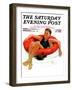 "Boy in Inner Tube," Saturday Evening Post Cover, August 1, 1936-Eugene Iverd-Framed Giclee Print