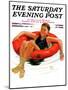 "Boy in Inner Tube," Saturday Evening Post Cover, August 1, 1936-Eugene Iverd-Mounted Giclee Print