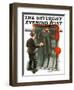 "Boy in Mirror" or "Distortion" Saturday Evening Post Cover, August 13,1921-Norman Rockwell-Framed Giclee Print