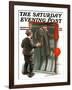 "Boy in Mirror" or "Distortion" Saturday Evening Post Cover, August 13,1921-Norman Rockwell-Framed Giclee Print