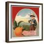 Boy in Orchard - Claremont, California - Citrus Crate Label-Lantern Press-Framed Art Print