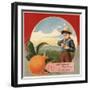 Boy in Orchard - Claremont, California - Citrus Crate Label-Lantern Press-Framed Art Print