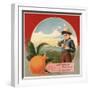 Boy in Orchard - Claremont, California - Citrus Crate Label-Lantern Press-Framed Art Print