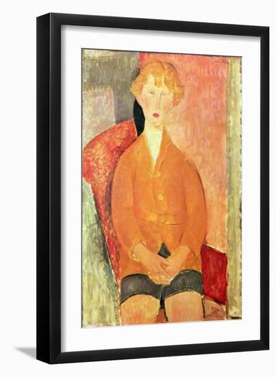 Boy in Shorts, C.1918-Amedeo Modigliani-Framed Giclee Print