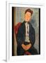 Boy in Striped Sweater-Amedeo Modigliani-Framed Art Print