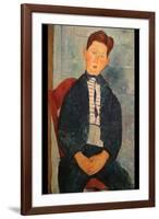 Boy in Striped Sweater-Amedeo Modigliani-Framed Art Print