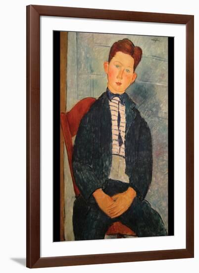 Boy in Striped Sweater-Amedeo Modigliani-Framed Art Print