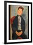 Boy in Striped Sweater-Amedeo Modigliani-Framed Art Print