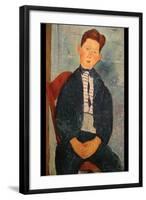 Boy in Striped Sweater-Amedeo Modigliani-Framed Art Print
