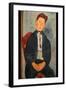 Boy in Striped Sweater-Amedeo Modigliani-Framed Art Print