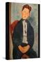 Boy in Striped Sweater-Amedeo Modigliani-Stretched Canvas