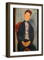 Boy in Striped Sweater-Amedeo Modigliani-Framed Art Print