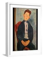 Boy in Striped Sweater-Amedeo Modigliani-Framed Art Print