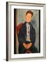 Boy in Striped Sweater-Amedeo Modigliani-Framed Art Print