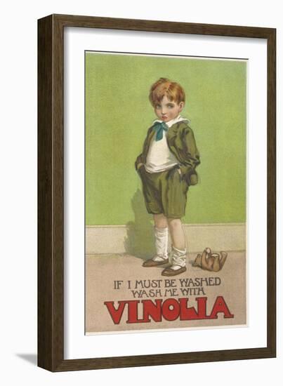 Boy in Vinola Soap Ad-null-Framed Art Print