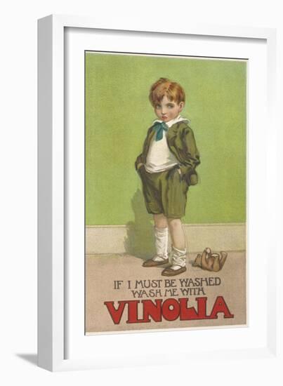 Boy in Vinola Soap Ad-null-Framed Art Print