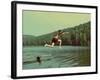 Boy Jumping in Lake at Summer Vacations - Vintage Retro Style-Kokhanchikov-Framed Photographic Print