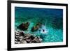 Boy Jumping into the Sea from the Left-Thomas Bernd-Framed Photographic Print