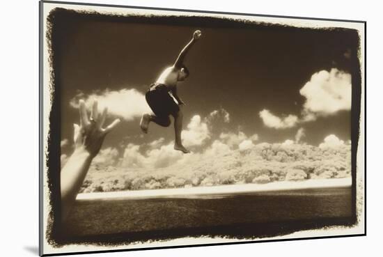 Boy Jumping off boat, Australia-Theo Westenberger-Mounted Art Print