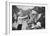 Boy Kissing African American Santa Claus in Unidentified Department Store. 1970-Ralph Morse-Framed Photographic Print